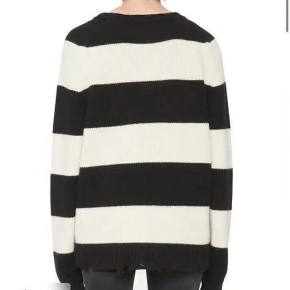Sandrine Rose x Free People Karma Anchor Cashmere Sweater • Black/White • M NWT - Picture 2 of 5